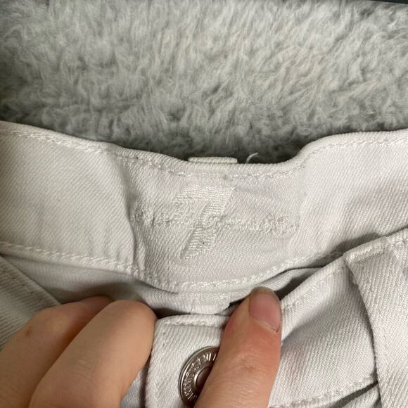 7 for all mankind womens white denim shorts stretch summer casual 26 - Picture 4 of 10